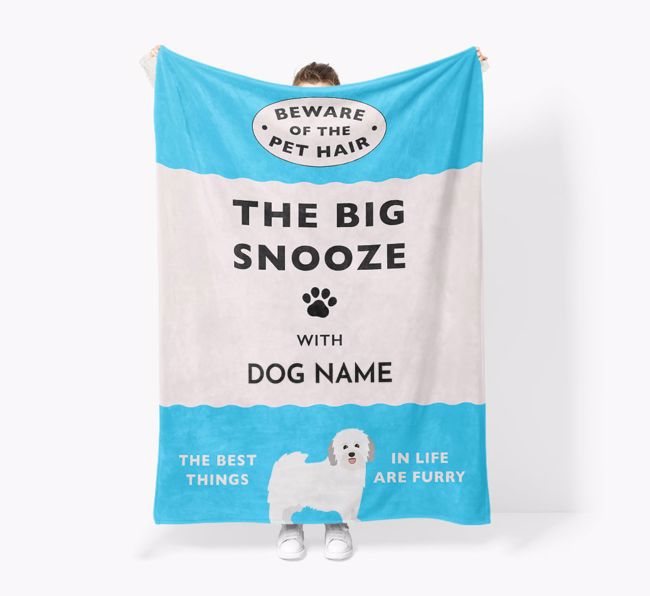 'The Big Snooze' - Personalised Sherpa Fleece Blanket with {breedFullName} Yappicon